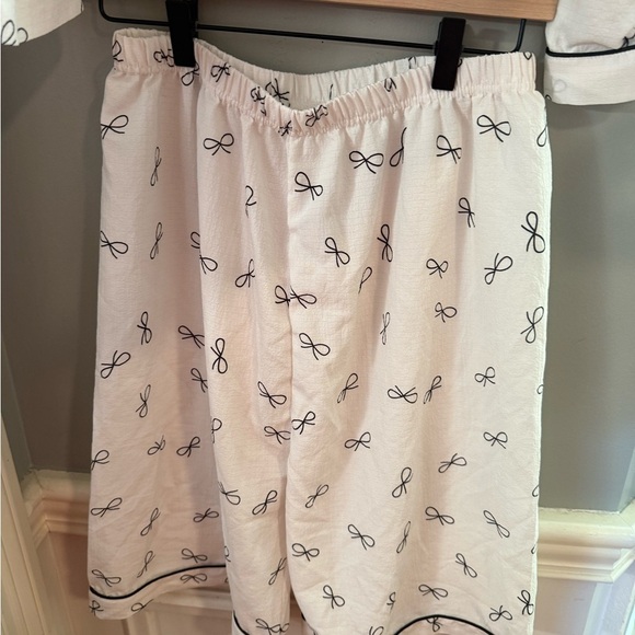 Women's Cream Pajama Set with Black Accents - Picture 3 of 6